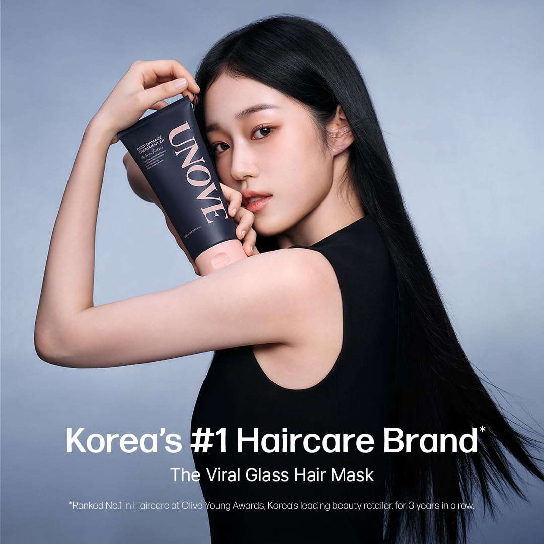 UNOVE Deep Damage Treatment Ex - Protein Hair Treatment & Hair Mask for Damaged Hair | Deep Conditioning & Keratin Hair Mask for Dry, Frizzy Hair | Korean Hair Care | Tender Bloom, 7 fl oz