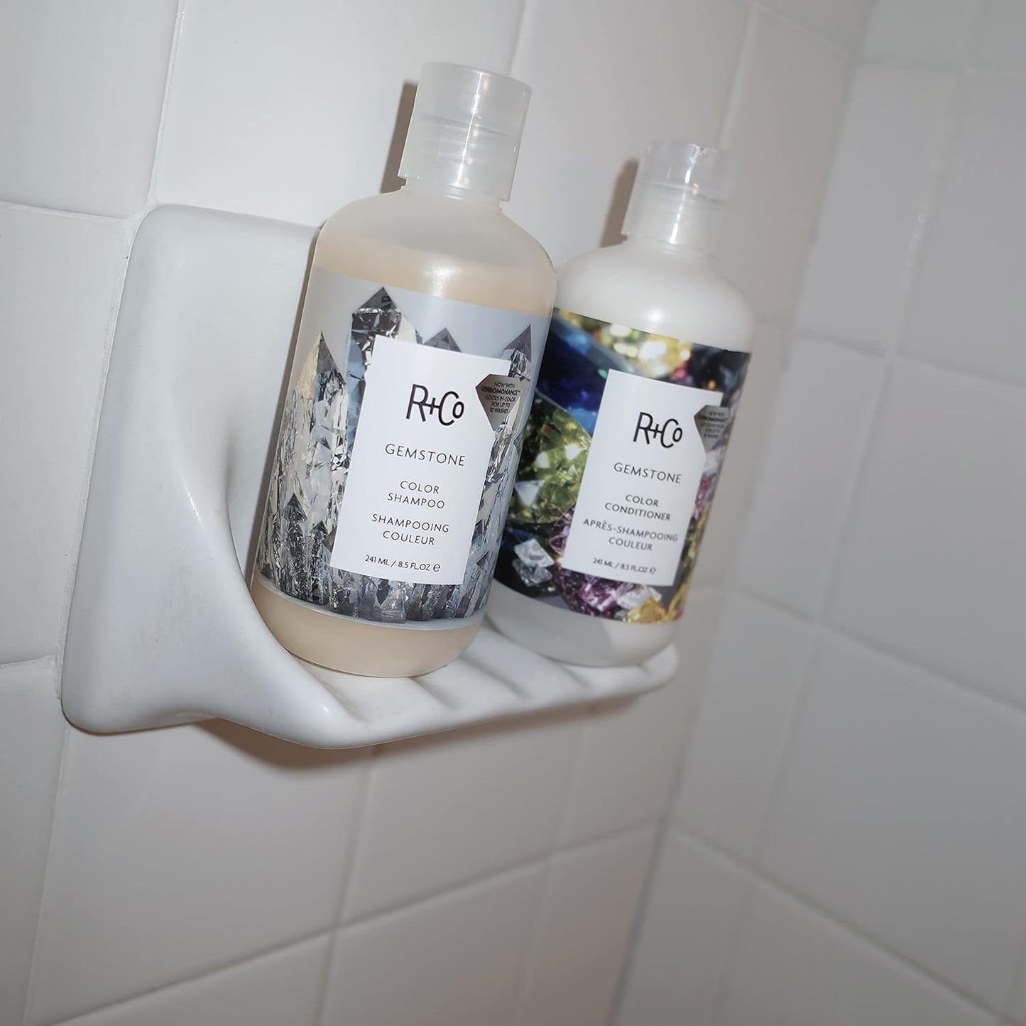 R+Co Gemstone Color Shampoo & Conditioner Set + Deluxe Sample (0.5oz) | Protects Color, Repairs & Nourishes | Vegan + Cruelty-Free | 8.5oz (Pack of 2)