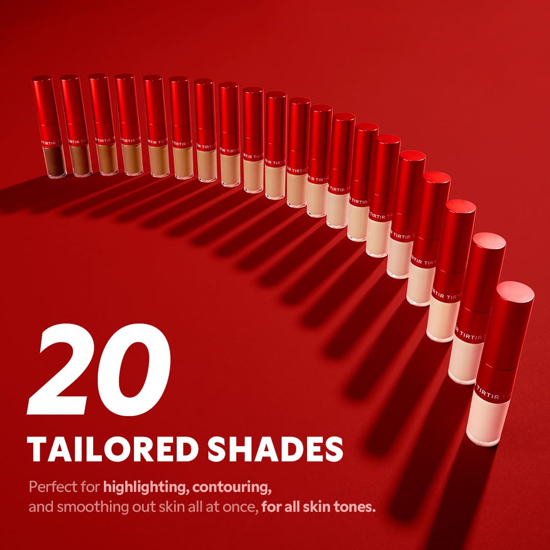 TIRTIR Glide&Hide Blurring Concealer - Creamy texture, Conceals dark circles and wrinkles, Dual formula (liquid tip & balm stick), Long-lasting wear, Korean Makeup, #1N, 0.28 Oz