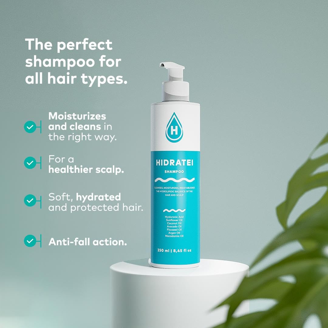 Hidratei Brazilian Beauty Shampoo | Ultimate Moisturizer for All Hair Types | Deep Scalp Restoration & Hair Balance | Clean Label & Natural Ingredients | 8.45 Oz