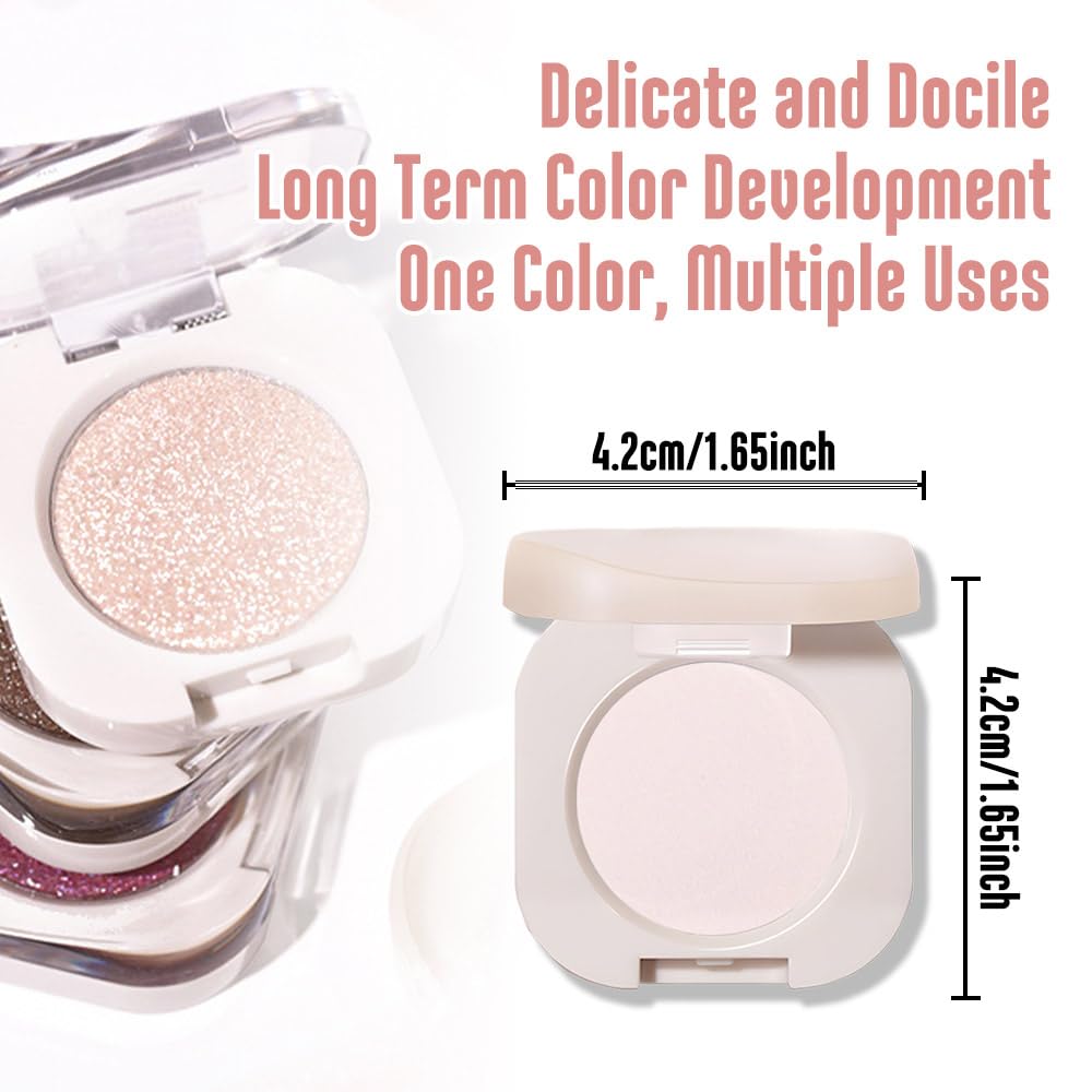 Single White Matte Eyeshadow,Bright Intense Monochrome Eye Shadow,Apply Makeup Easily,Matte Pressed Powder Single Eyeshadow,24 Hour Eye Makeup Longwear Waterproof