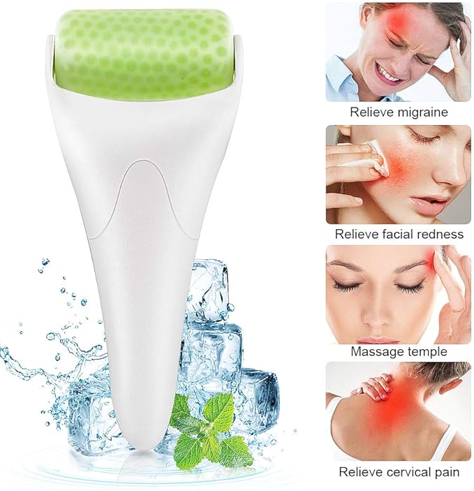 Ice Roller for Face & Eye Puffiness Migraine Relief, Ice Face Rollers for Women Facial Massager, Minor Injury, Headaches Relief, Anti Wrinkle Skin Care Product