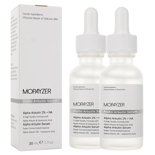 Alpha Arbutin 2% + HA Serum for Anti Aging & Wrinkles, 2 PCS Moisturizing Alpha Arbutin Serum 2%, Hyaluronic Acid, Niacinamide for Acne & Spots, Hyaluronic Acid Essence for Face.