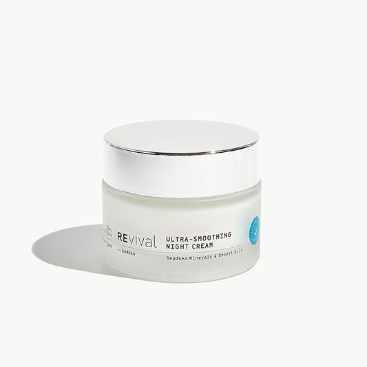 REvival Smoothing Night Cream with Dead Sea Minerals - Deep Hydration & Anti-Aging Moisturizer with Desert Oils & Dead Sea Minerals - Smooths & Revitalizes Skin, 50ml | 1.7 oz