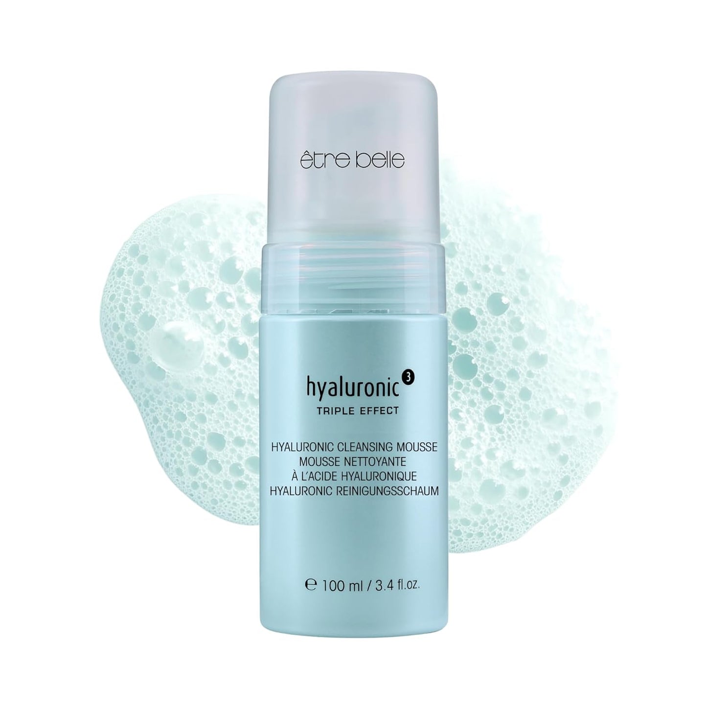 êb être belle Cleansing Foam with Hyaluronic Acid 3D, Skin Care for Women, Lightweight Hydrating Foam Cleanser & Betaine, for All Skin Types, 100 mL