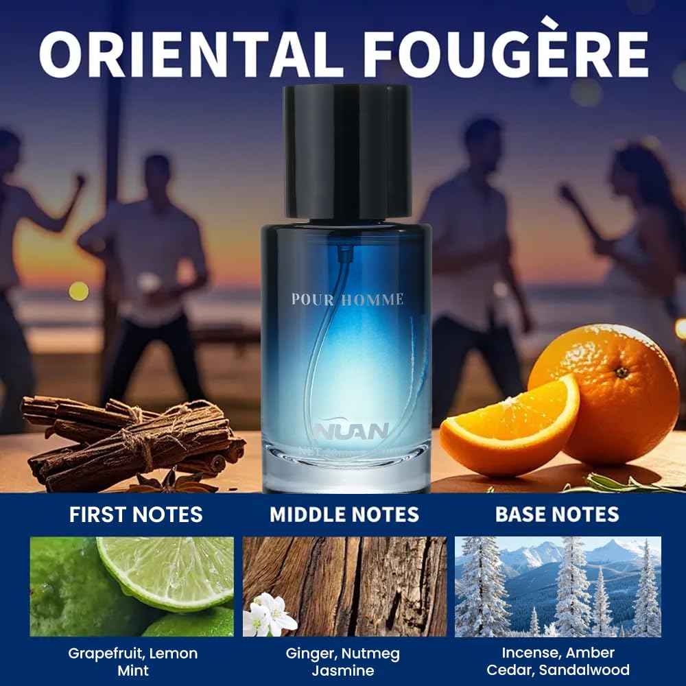 Aromatic Woody Citrus Cologne for Men, Grapefruit and Cedar Notes, 1.69 fl oz