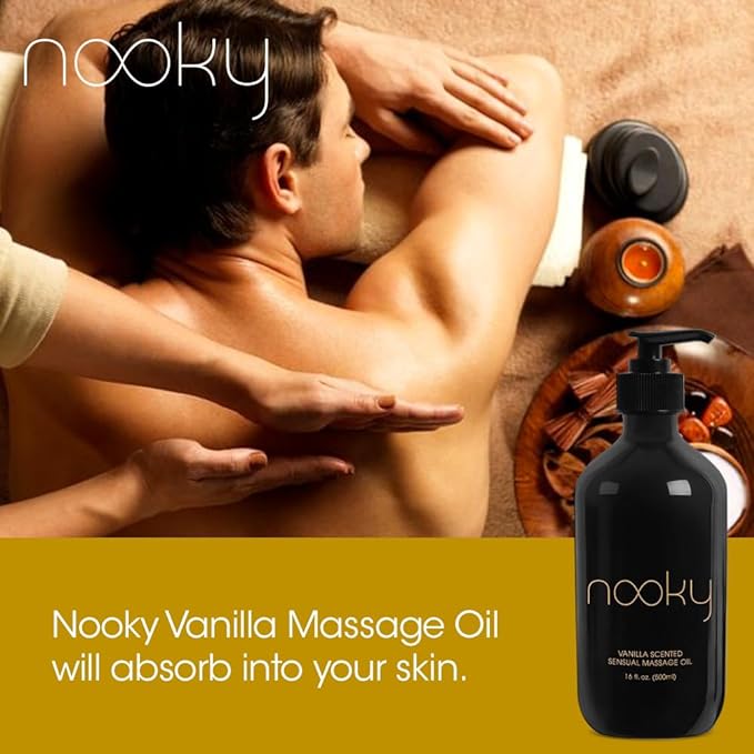 Massage Oil with Premium Natural Ingredients. Relaxing Essential and Sweet Almond Oils for Massaging 16 Ounces