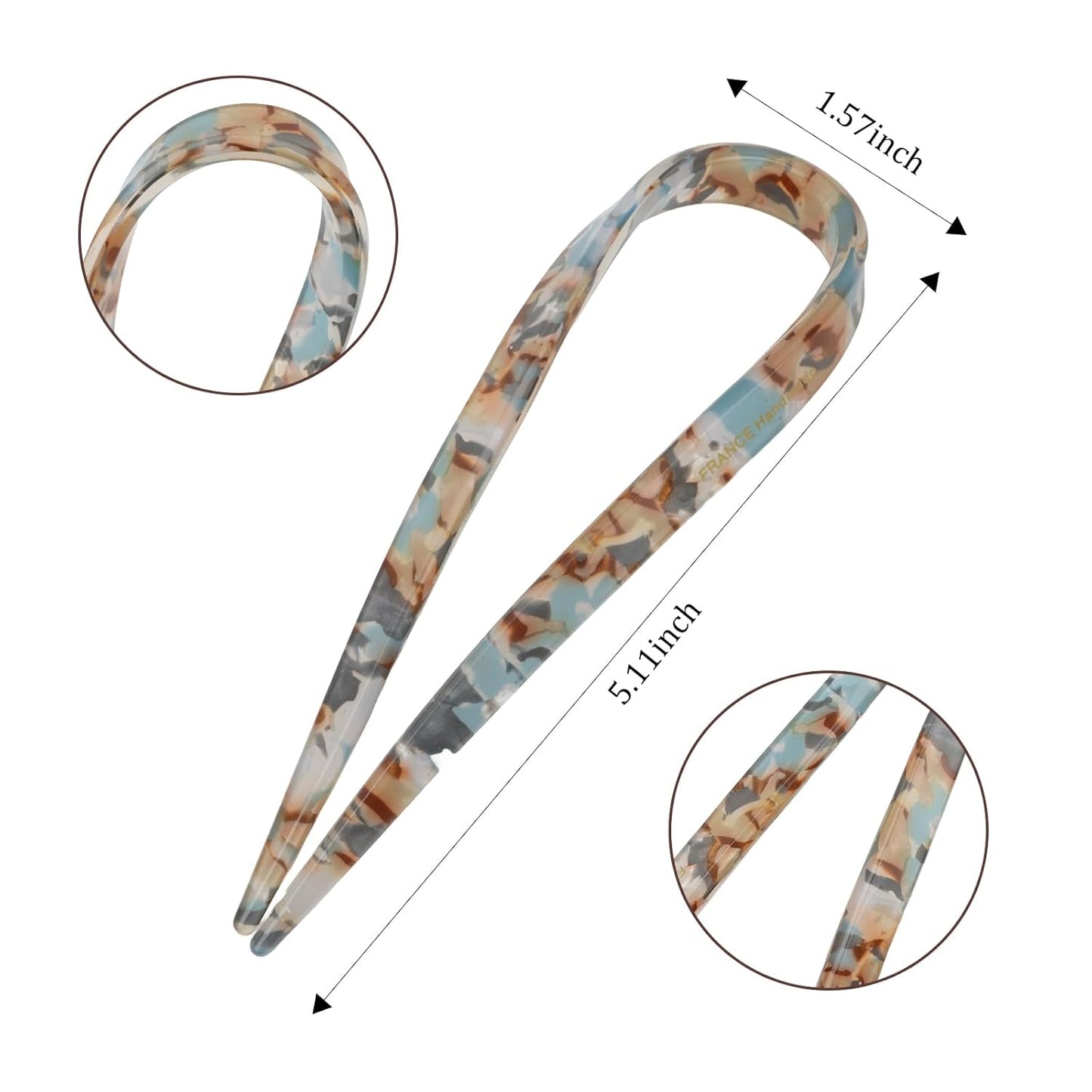 French Hair Pin Tortoise Shell French Hair Pins for Women Girls Buns U Shaped Hair Pins for Women Styling 4PCS Hair Fork for Thick Thin Hair Accessories