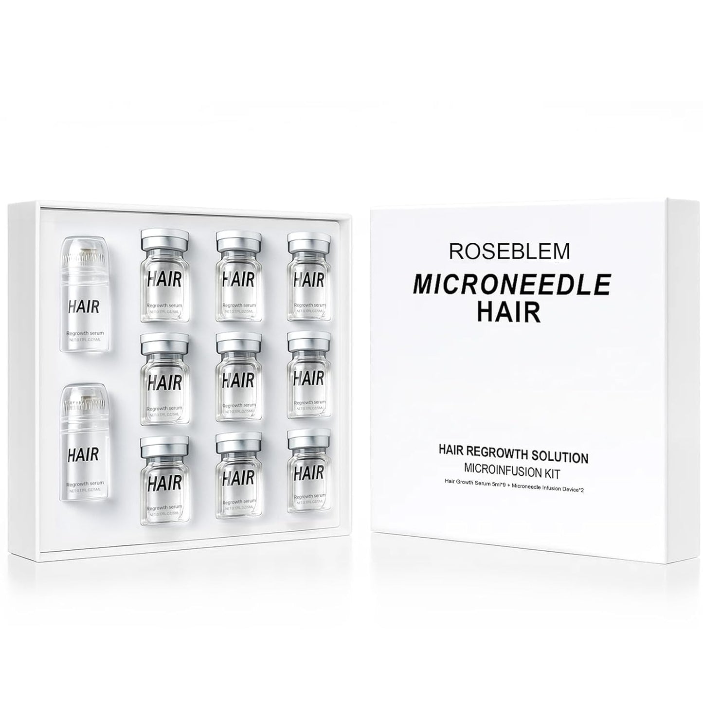 Hair Regrowth System - Advanced Hair Regrowth Treatment, Micro Infusion Hair Renewal Kit for Men & Women with Copper Peptides, Ginseng & Botanical Serum, Helps Promote Thicker, Fuller Hair Growth