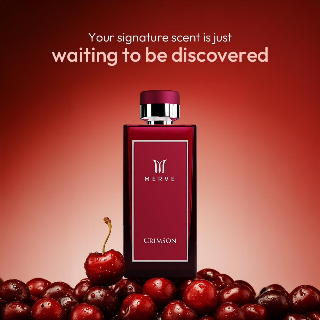 Merve Crimson Premium Long Lasting Fragrance Luxury Scent For Men | Sweet Spicy, Citrus, Amber | Perfumes For Men | 3.4 Ounces