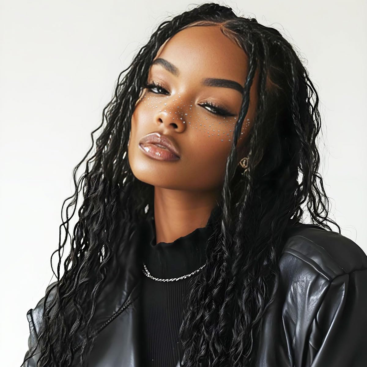 Silver Glitter Freckles Face Tattoo - Face Glitter Makeup Speckles - Women Face Sparkle Freckles Patches for Halloween Makeup Prom - Carnival Party