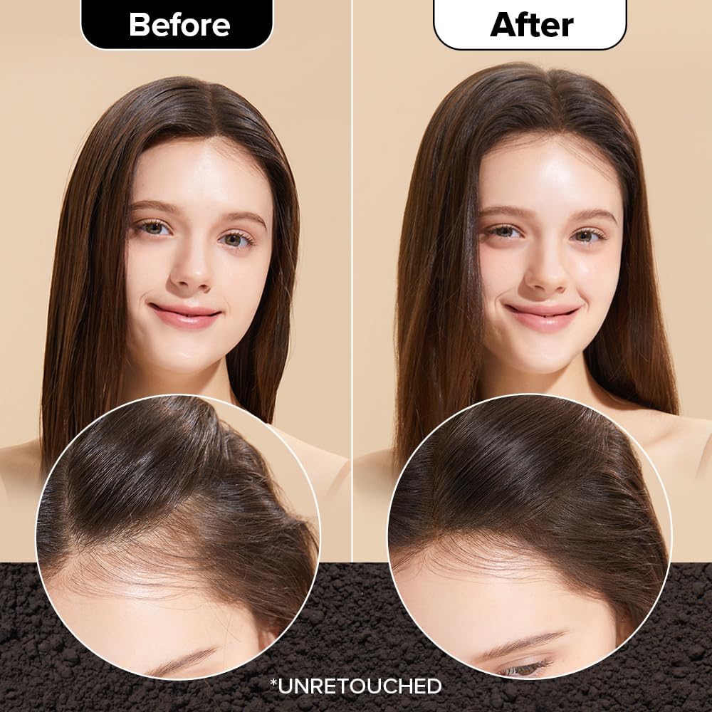 I DEW CARE Biotin Clarifying Dry Shampoo - Tap Secret Dark Brown | Strengthening & Volumizing, Powder Type, Refillable, Travel size, Non-aerosol, Brunette, Korean Ginseng, 0.26 Oz