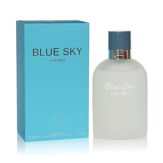 Blue Sky For Men - Aromatic Scents With Finest Oils For Men And Women - Enchanting Fragrance With Fruity, Floral Scent - 3.4oz Bottle Complete With Shiny Suede Pouch