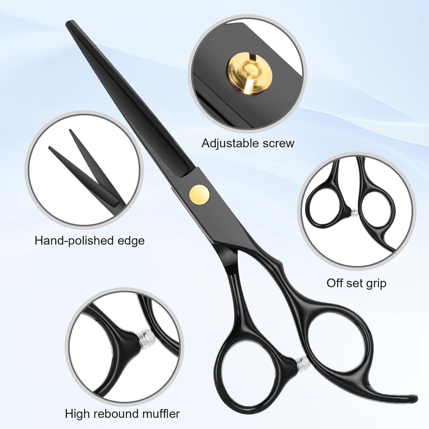 Hair Cutting Scissors Kit, Professional Barber Shears Set with Hair Scissors Thinning Shears, Tijeras para Cortar Cabello Haircutting Sheers Hair Cut Blending Salon Scissor for Men Women Pet