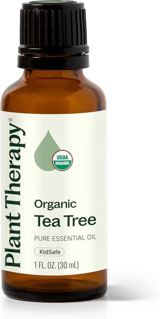 Plant Therapy Organic Tea Tree Oil (Melaleuca) 100% Pure, USDA Certified Organic, Undiluted, Natural Aromatherapy, Therapeutic Grade 30 mL (1 oz)
