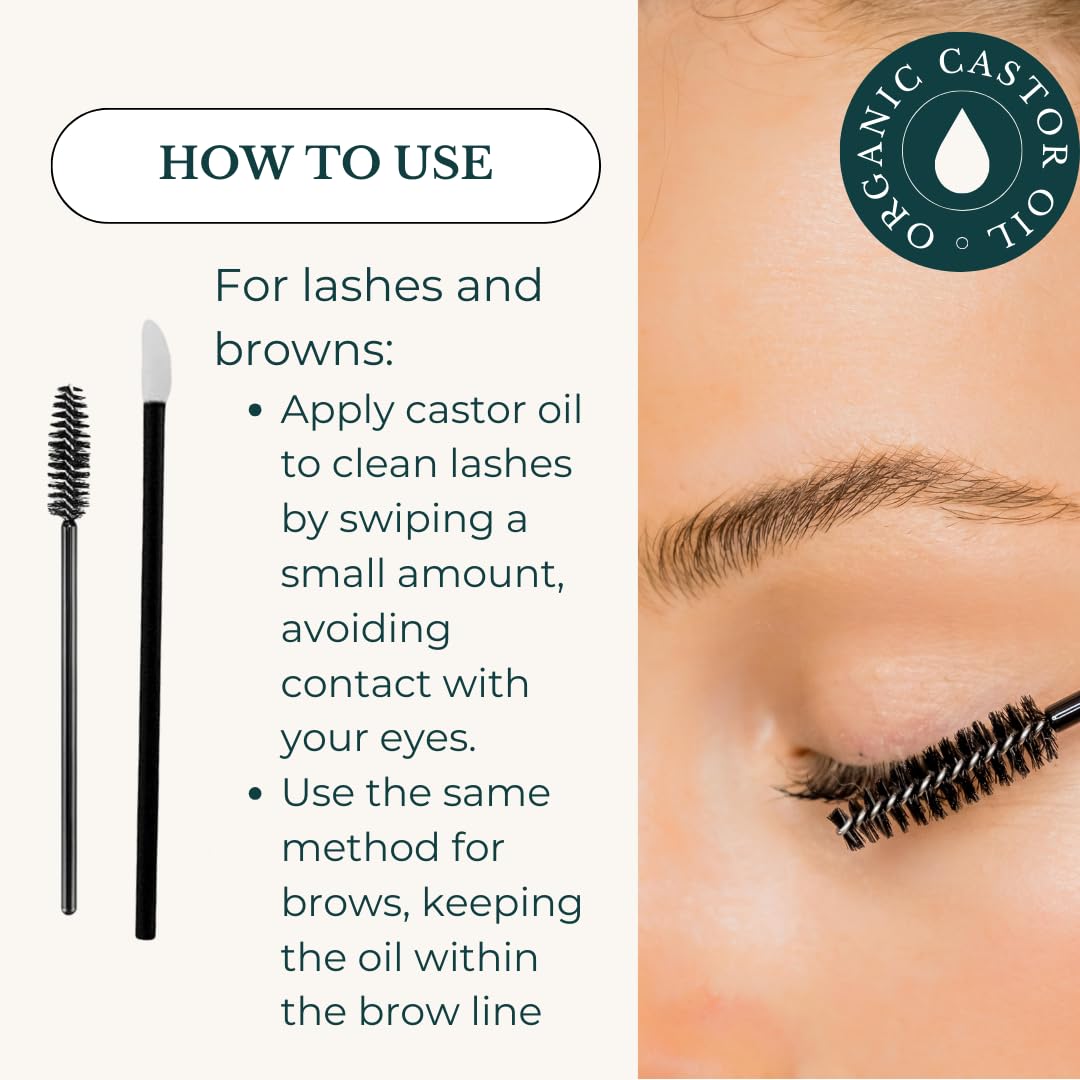 River Birch Organic Castor Oil (2oz) – 100% Pure, Unscented Organic, and Hexane-Free. Promotes Hair, Eyelash, and Eyebrow Growth. Ideal for Hair Treatments & Skin Hydration