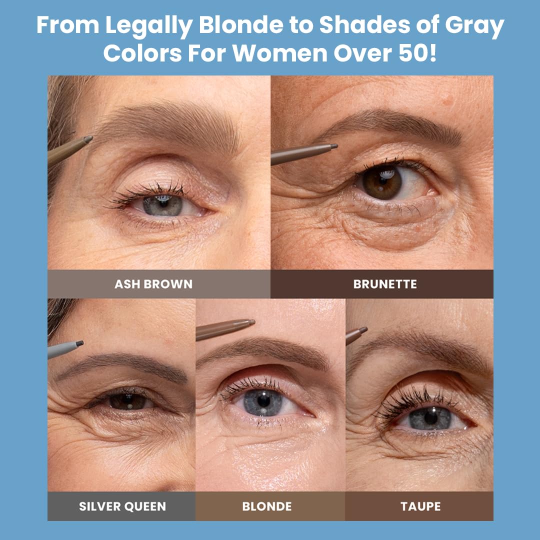 Prime Prometics PrimeBrow Pencil for Mature Women – Ultra-Precise Tip for Natural, Hair-Like Strokes – Smudge-Proof & Long-Lasting Wear – Great for Thinning, Sparse, or Graying Brows (Blonde)