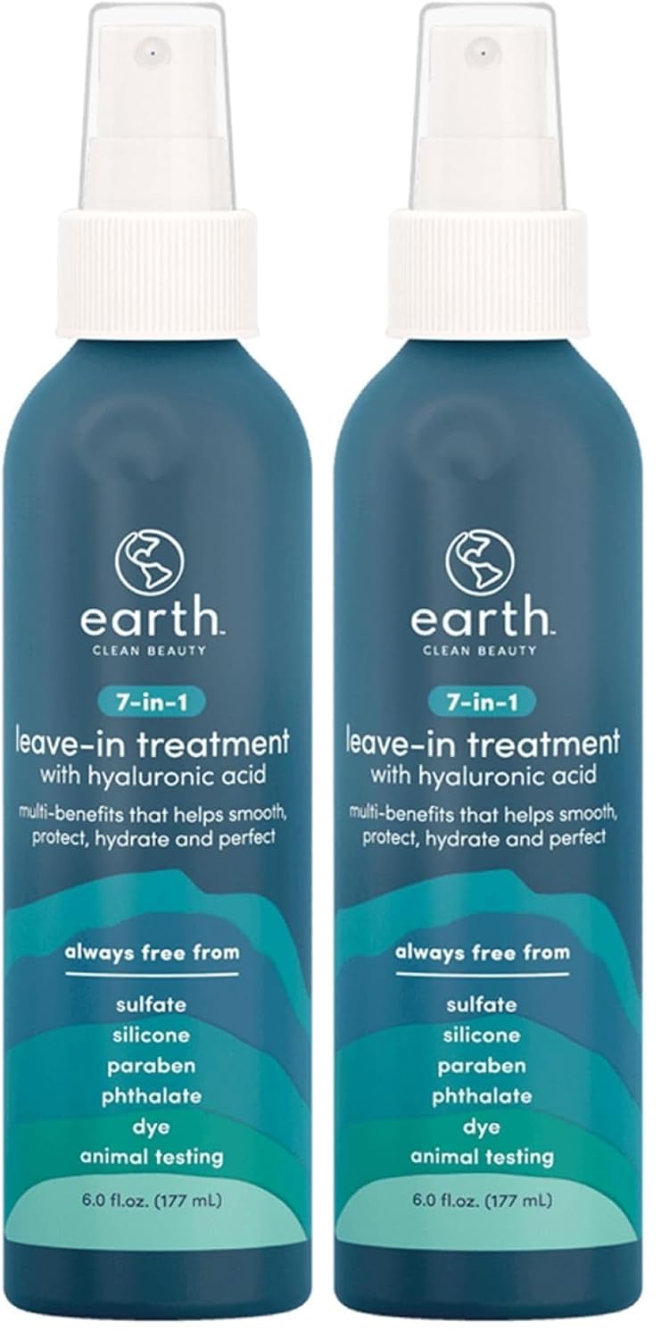 earth 7-in-1 Leave-in Treatment - Multitasking Spray For Hair - Leave-in Conditioner Spray with Hyaluronic Acid - Safe for Color-Treated Hair - 6 oz (Pack of 2)