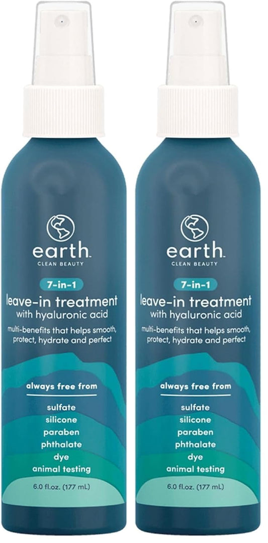 earth 7-in-1 Leave-in Treatment - Multitasking Spray For Hair - Leave-in Conditioner Spray with Hyaluronic Acid - Safe for Color-Treated Hair - 6 oz (Pack of 2)