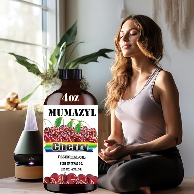 Cherry Essential Oil, Cherry Oil 4 Fl Oz 120ML for Diffuser Humidifier Yoga Cleaning DIY Candle Soap Making Essential Oils