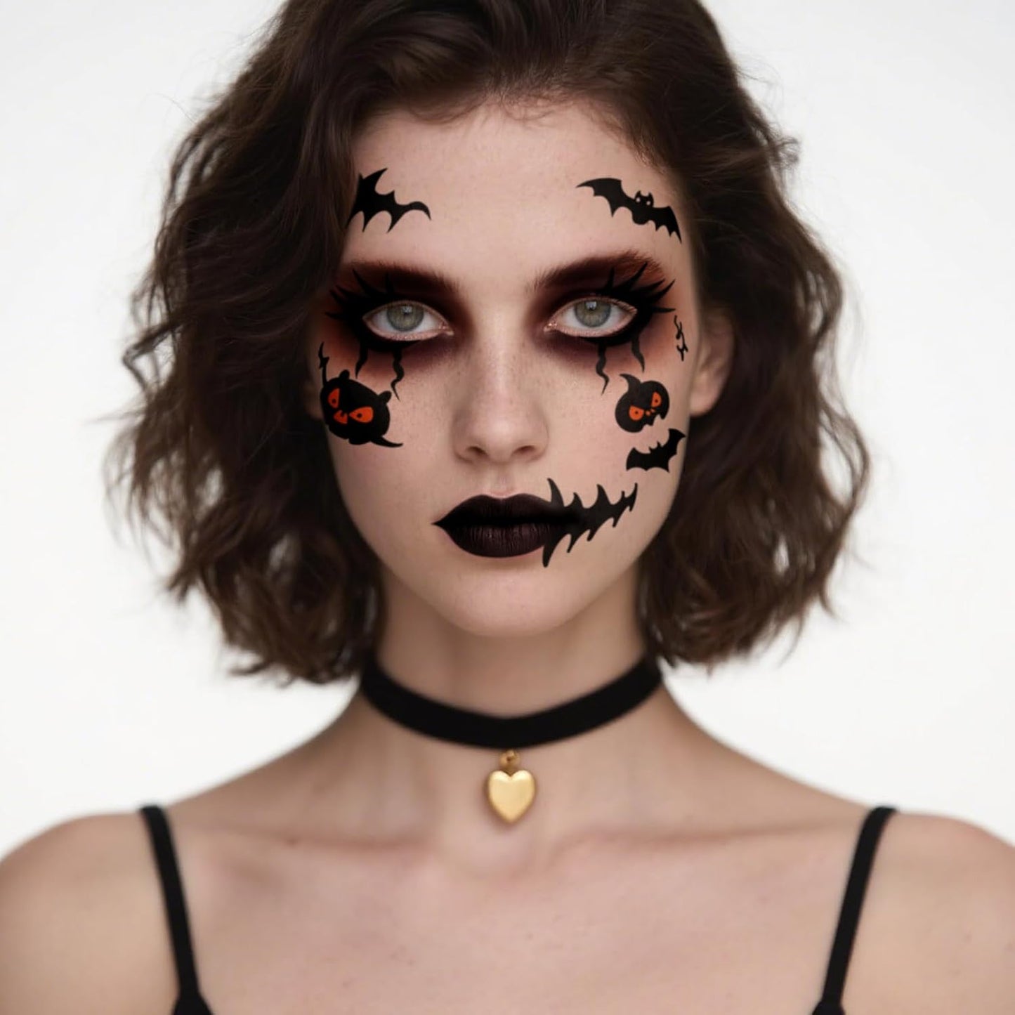 Halloween Face Tattoos, Temporary Tattoos Stickers for Adults & Kids,Temporary Makeup Tattoos,Face Tattoo Sticker Art for Halloween, Costume Parties 8Pcs