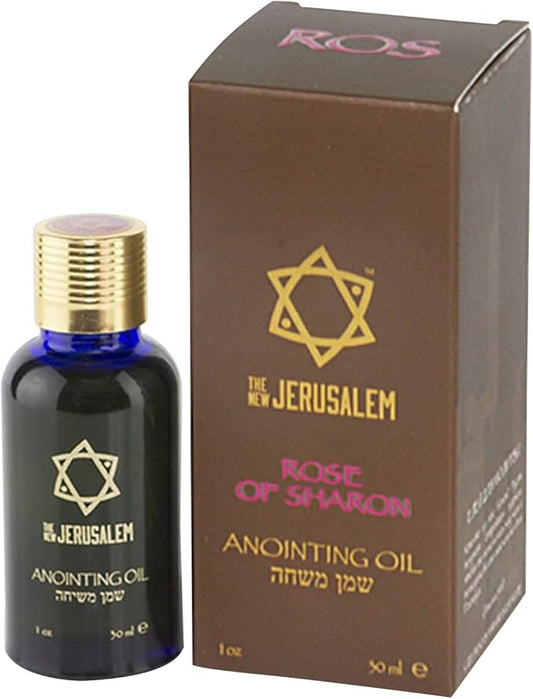 Rose of Sharon Anointing Oil from Israel, Holy Spiritual Oils Bottles from Jerusalem Blessed, Handmade with Natural Ingredients and Blessed for Wedding Ceremony, Religious Use, 1.01 Fl Oz