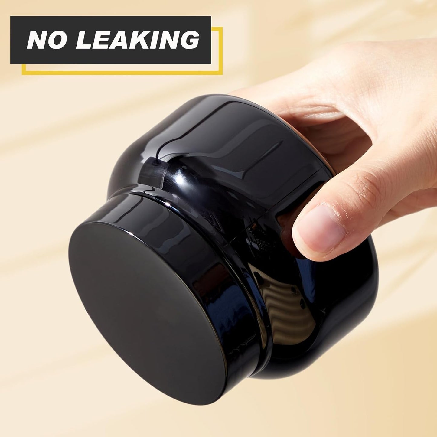 Tessco 24 Pack Plastic Jars with Lids Labels Empty Clear Plastic Jars Round Refillable Cosmetic Containers Body Butter Containers Bulk Sugar Scrub Bottle for Make Up(8 oz,Black)