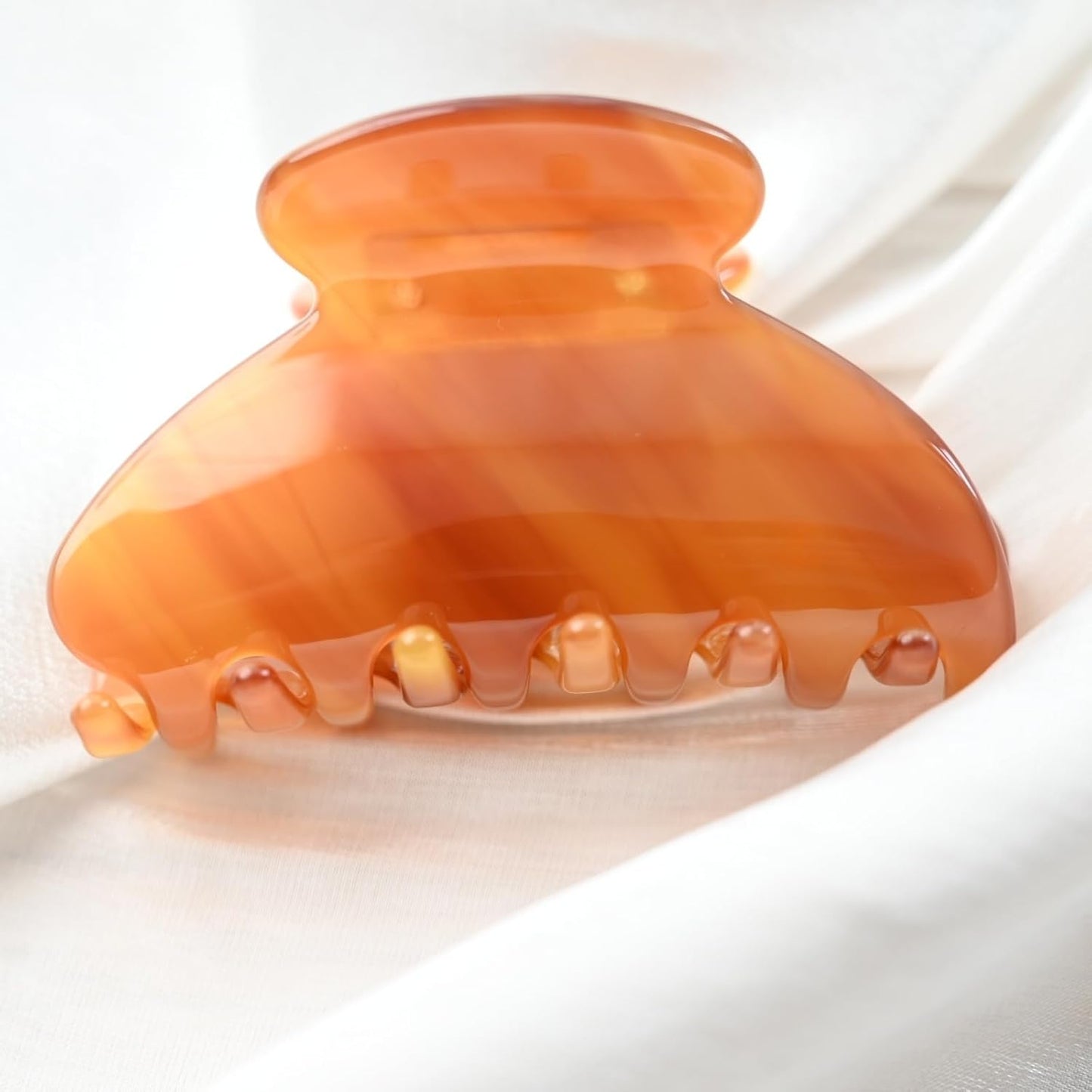 Handmade Celluloid Acetate French Design Barrettes Tortoise Shell Claws Hair Claw Luxury Fashion Accessories Hair Clip for Women (amber)