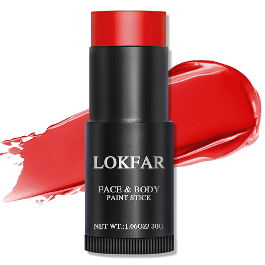 Red Face Body Paint Stick, Eye Black Stick for Sports, Waterproof Full-Coverage Red Face Makeup for Halloween Zombie Clown Vampire Joker Devil Cosplay Makeup