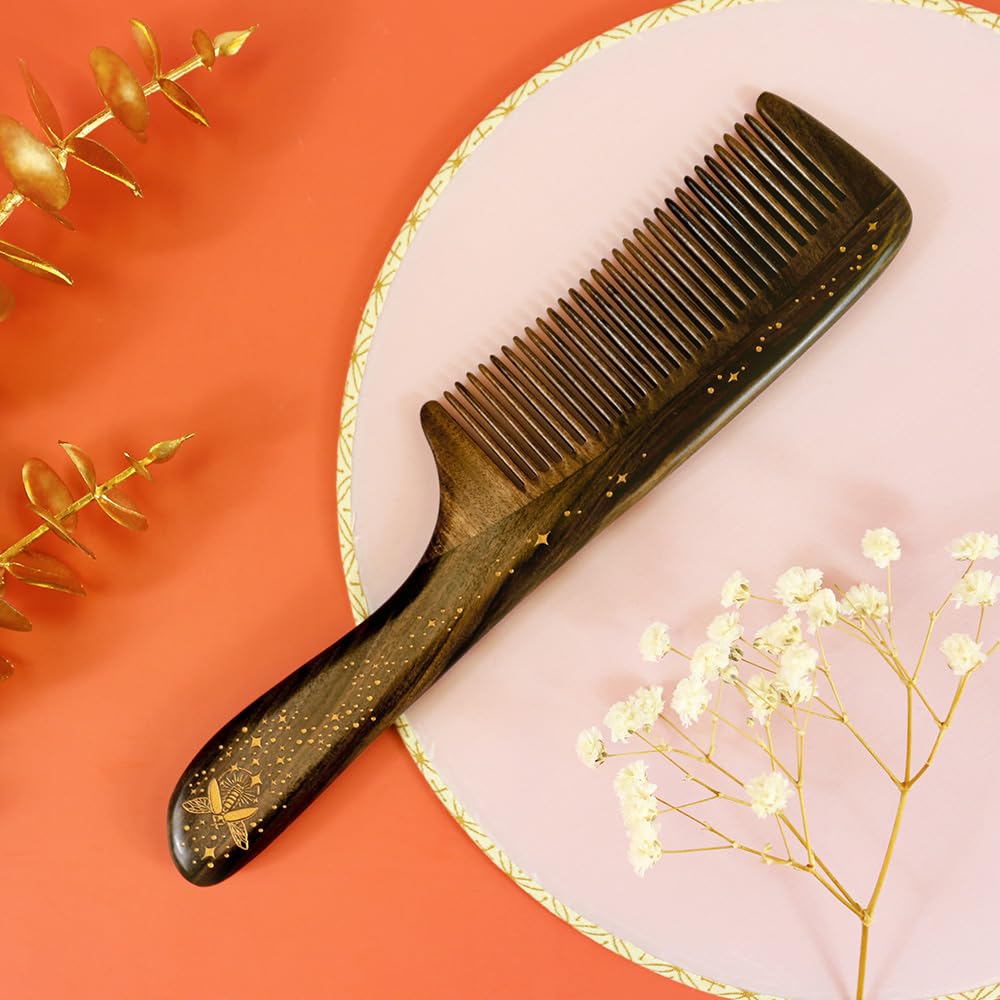 TAN MUJIANG Wood Hair Comb for Women Antistatic Firefly 1pc