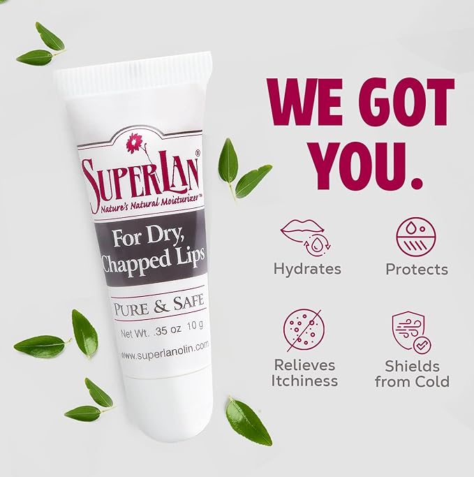 Lanolin Lip Balm 3 pack - Organic Lip Repair - Medical grade - Natural nipple cream - Moisturizer for dry cracked lips - Hydrating lip care - Ultra pure jojoba oil - Chapstick Men & Women (1.05 oz)