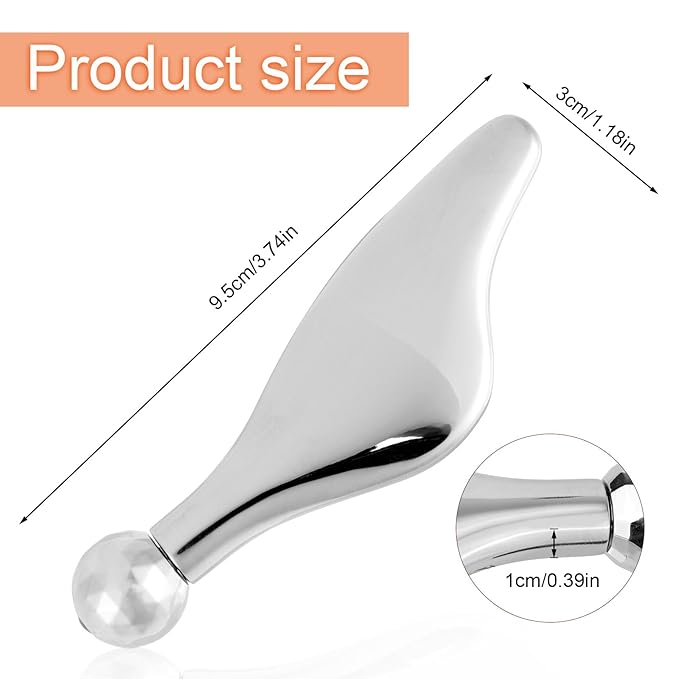 Stainless Steel Gua Sha Scraping Facial Tool, Zinc Alloy Metal Muscle Scraper Soft Scar Tissue Scraping Tool with Scroll Wheel Gua Sha Board Massage Scraper for Skin Face Neck Around Lips