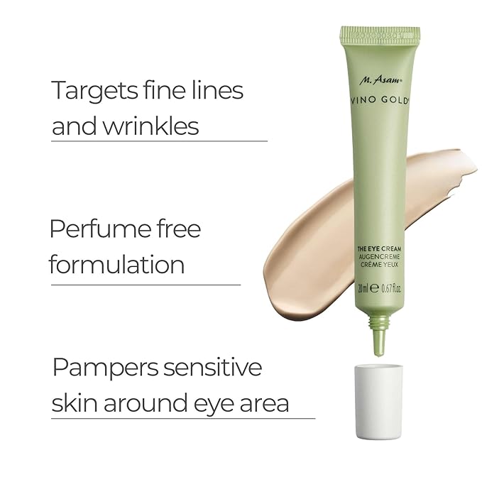 M. Asam VINO GOLD Eye Cream (0.67 Fl Oz), Eye Care Against Dark Circles For A Smoothed Eye Area, Anti-Aging Dark Circles Under Eye Treatment, With Caffeine & Hyaluronic Acid, Under Eye Cream
