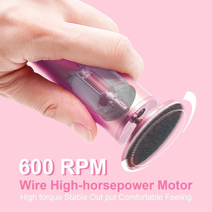 Electric Foot File - Callus Remover for Feet,Adjustable Speed Foot Scrubber with 60 Pcs Sandpaper Discs,Professional Pedicure Tool for Dead Skin and Calluses - Matte Purple