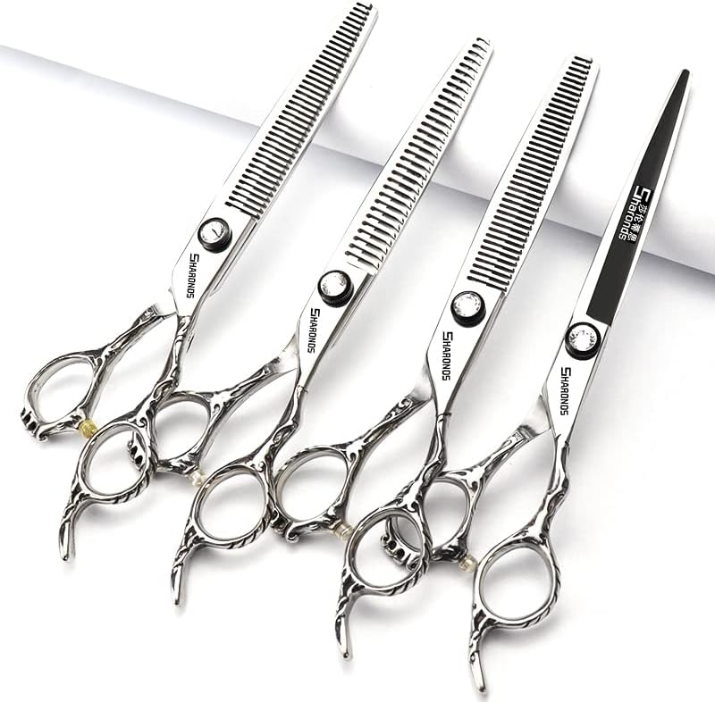 Hairdressing Salon Hairdressers Scissors 6/6.5/7/8 Inch Hair Clippers, Hairstyling Tools And Scissors (7 inch 4PC)