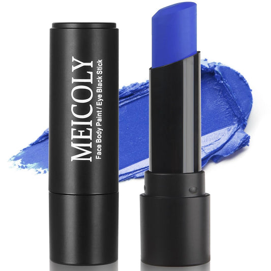 MEICOLY Royal Blue Face Body Paint Stick for Halloween SFX Avatar Smurf Mystique Alien SFX Makeup,Blue Face Paint for Adults and Kids,Waterproof Eye Black Stick for Baseball Softball Football Lacrosse