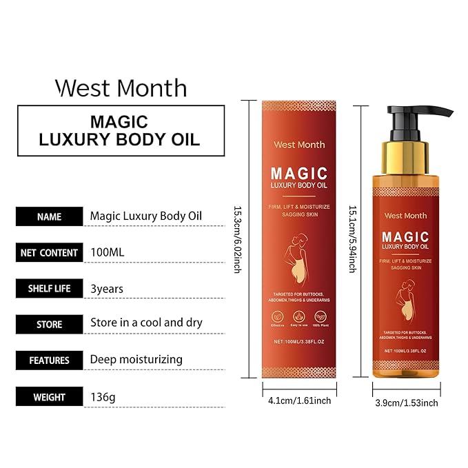 Magic Body Firming Oil,Magic Luxury Body Oil for Skin,Hydrating and Firming Body Oil for Full Body Use (1pcs)