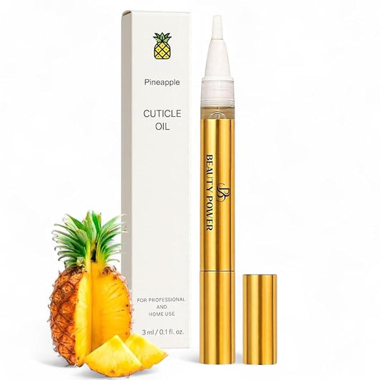 Nail Oil Cuticle Pen - Pineapple - Nail Strengthener & Growth Serum with Vitamin A, D, E, B5, Grapeseed & Natural Oils - Repair for Brittle, Peeling, Thin Nails - Twist Brush Pen