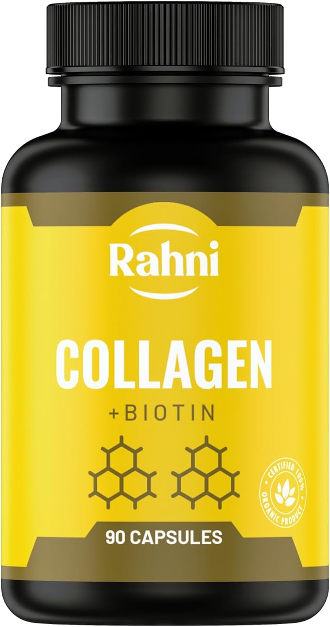 rahni Collagen | Biotin 1000 mcg | Supplement for Hair, Nails and Skin Growth | Joint Health Support | Hyaluronic Acid | Vitamin C | for Men & Women | Made in The USA | 90 Capsules