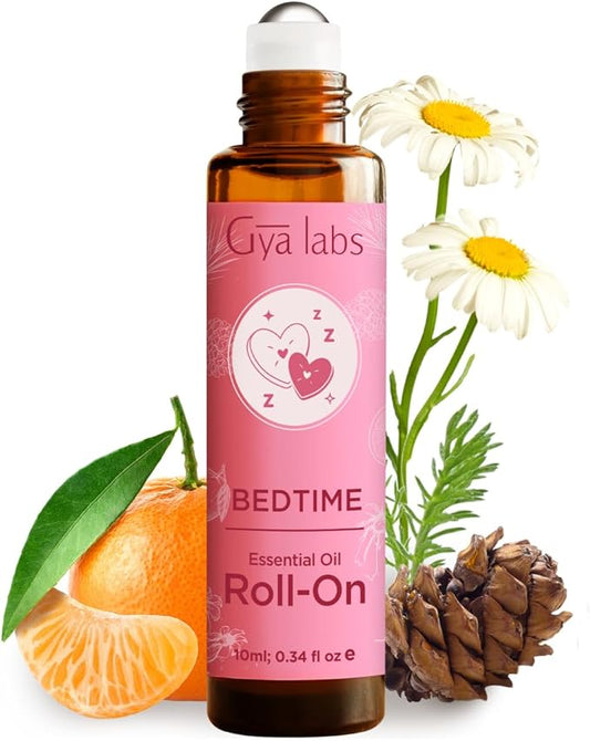Gya Labs Bedtime Essential Oil Roll on - 100% Pure Natural Oil Roller for Restful Nights, Blend of Calming Chamomile, Sweet Orange & Cedarwood, Relaxing Aromatherapy, Travel Size (0.34 Fl Oz)