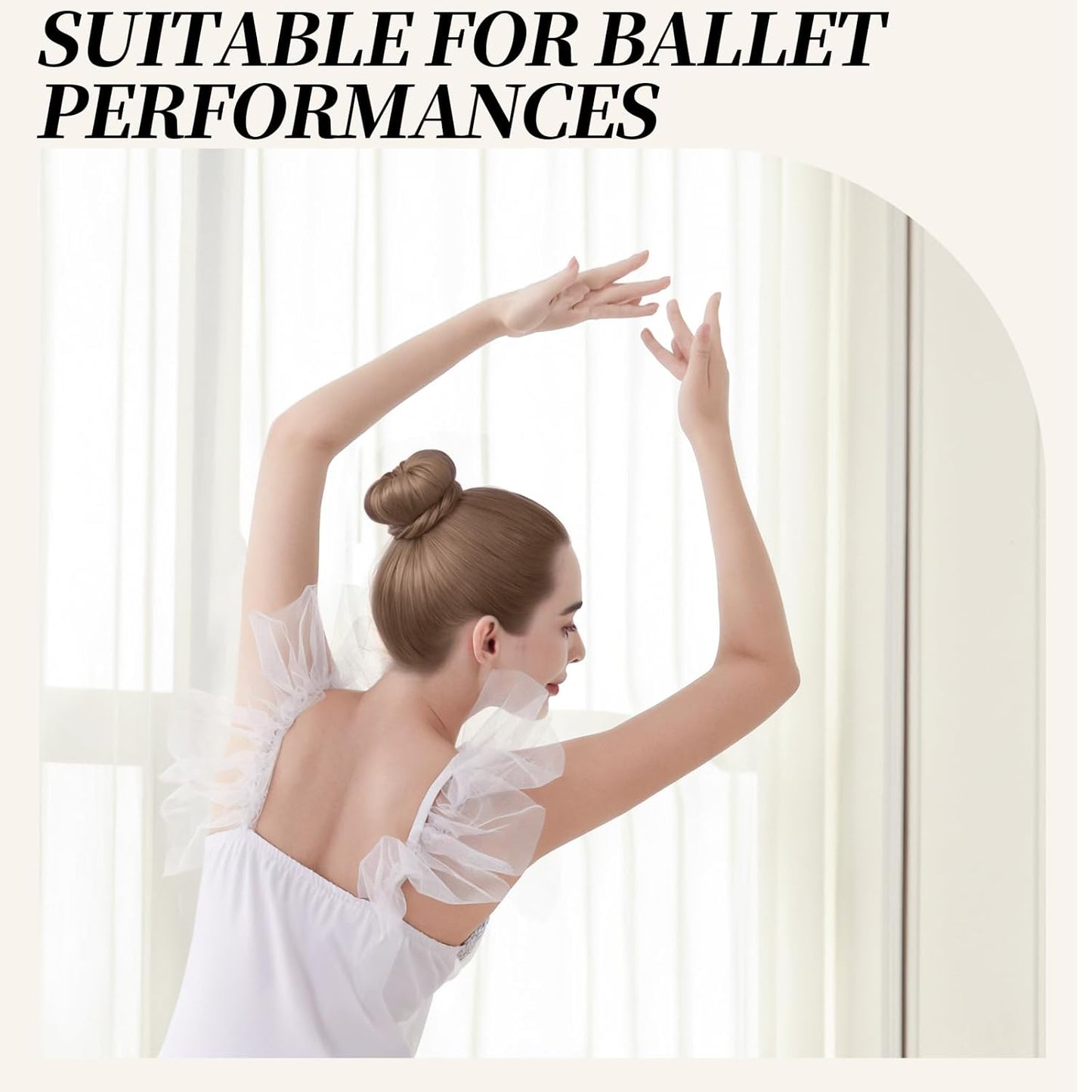 Teenitor Hair Bun Maker Kit and Hair Net, 4 Pcs Medium Hair Donuts For Buns, 10 Pcs Mesh Hair Nets Invisible, 10 Pcs U Shaped Hair Pins for Women, Tan Brown