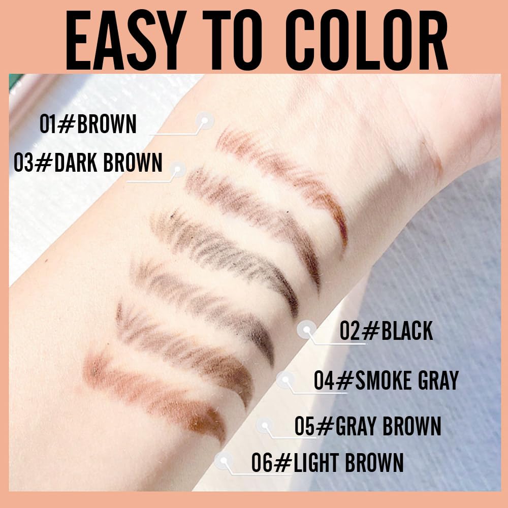 Brown Eyebrow Pencils for Women,with Spoolie Brush,Eyebrow Pencil Soft Textured,Waterproof Sweat-proof for Fills in Sparse Areas and Gaps Create a Natural Eye Brow,Vegan & Cruelty-Free