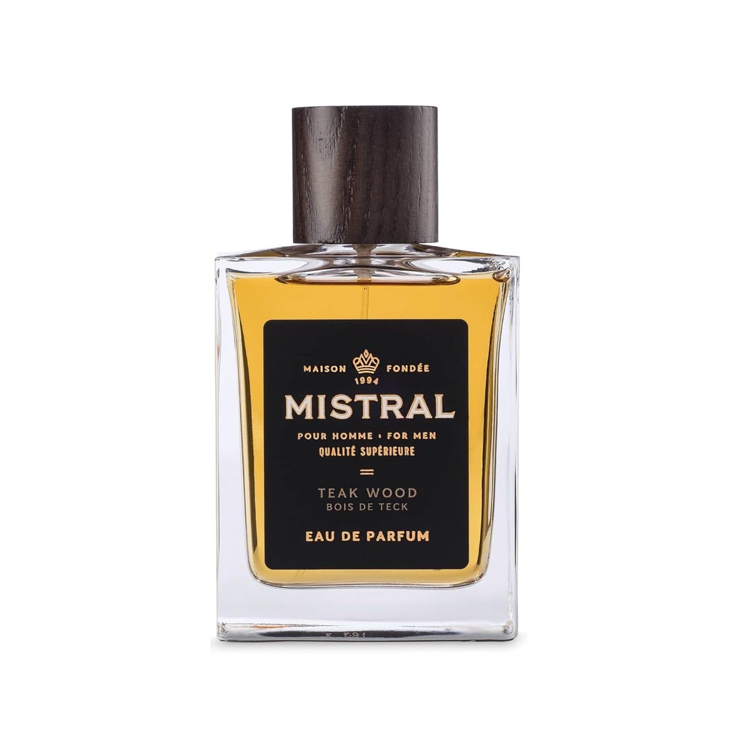 Mistral Men’s Cologne – Teakwood Eau de Parfum | Woody & Earthy Masculine Scent with Citrus, Jasmine, Patchouli & Musks | Cruelty-Free & Long-Lasting Perfume for Men, Made in France - 3.4 Oz