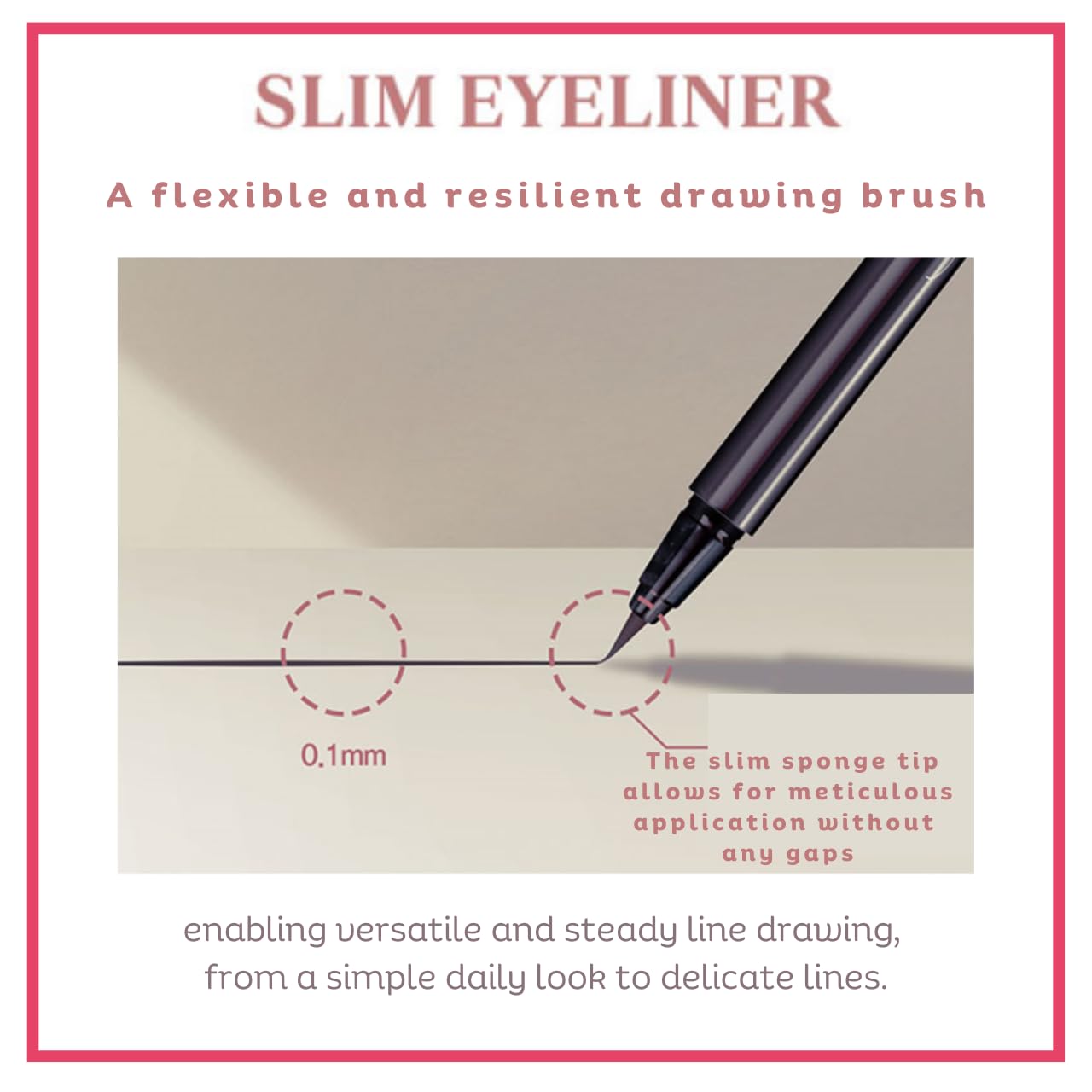 [thebom] Ultra-Fine Slim Eyeliner Waterproof Liquid Eye Makeup (Brown,1ea)