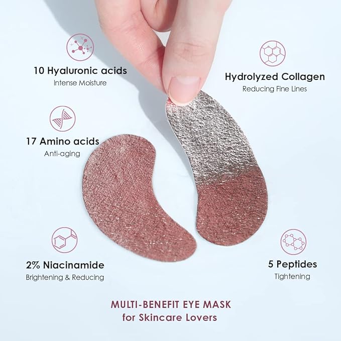 Sweet Dreams Collagen Glow Rose Gold Eye Masks under eye patches for puffy eyes + Sweet Dreams Vanilla Lip Mask