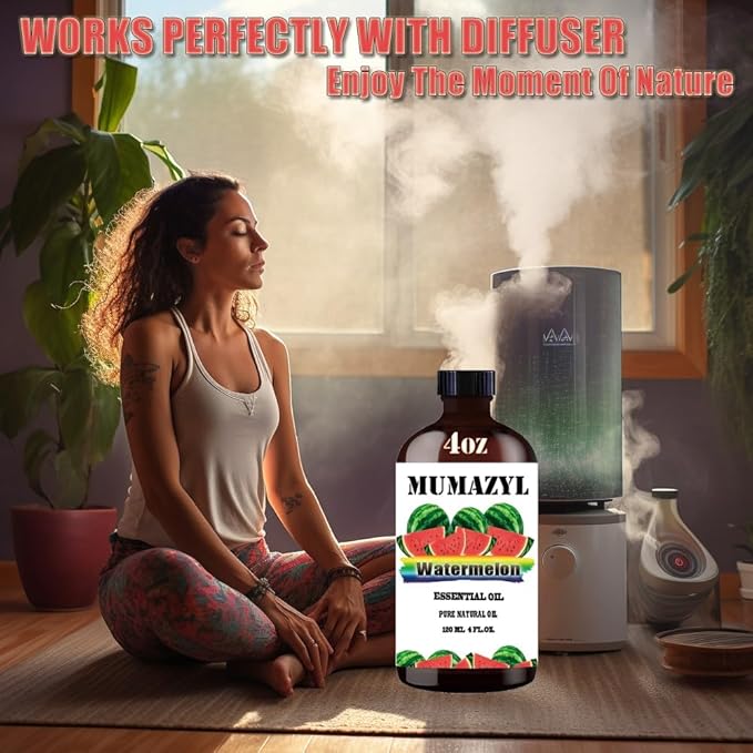 Watermelon Essential Oil, Watermelon Oil 4 Fl Oz 120ML for Diffuser Humidifier Yoga Cleaning DIY Candle Soap Making Essential Oils