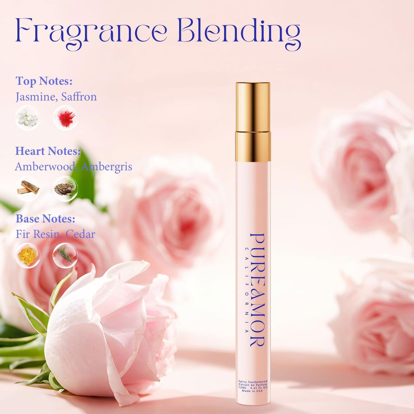 Pheromones Perfumes for Women, Saffron Amber Perfume, Long Lasting Eau De Parfum, Advanced Fragrance Perfume for Women, 0.41 fl. Travel Perfumes Spray