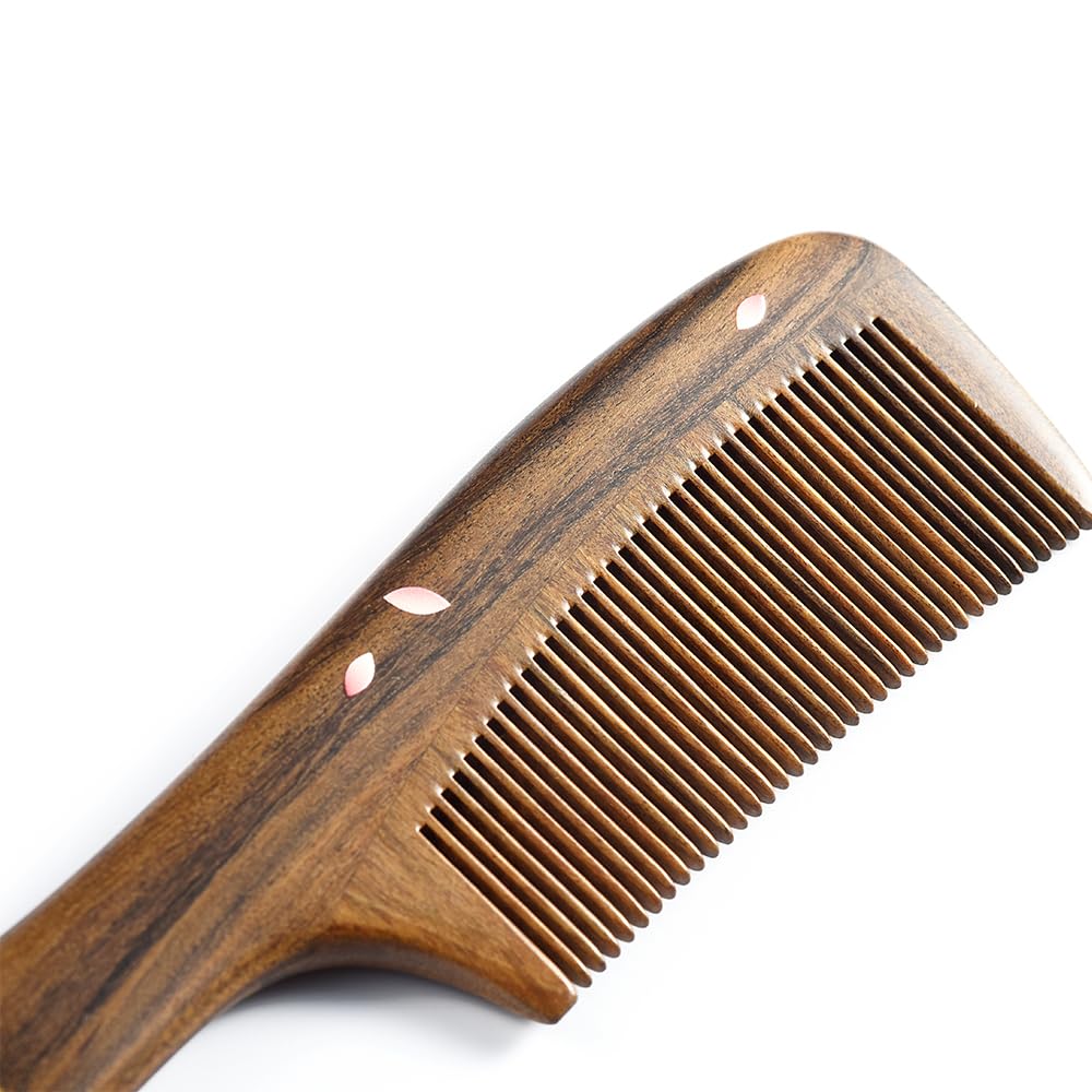 TAN MUJIANG Hair Comb for Women Natural Wood Antistatic Scalp Massage Spring 1pc