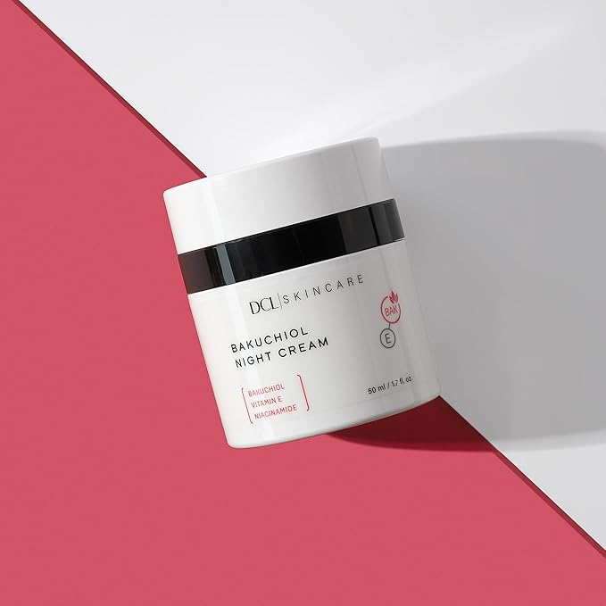 DCL Skincare Bakuchiol Night Cream Natural Retinol Alternative with Niacinamide and Vitamin E, 1.7 mL