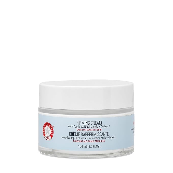 First Aid Beauty - Firming Collagen Cream with Peptides & Niacinamide, Ultra-Rich Plumping Moisturizer, Hydrates & Visibly Firms, Non-Comedogenic, Safe for Sensitive Skin, 3.5 oz